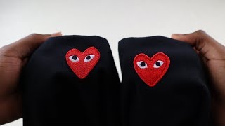 How to spot fake Comme des Garcons  Real vs replica CDG Play t shirt [upl. by Nazario104]