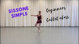 httpswwwprimaballetclasscom Sissone Simple  Centre  Left  Beginners [upl. by Anaerb]