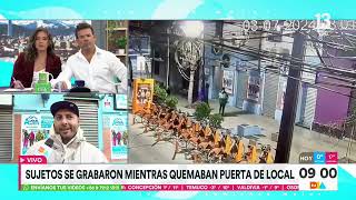 Locatario grabó a sujetos quemando la puerta de su negocio  Tu Día  Canal 13 [upl. by Atnuahsal]