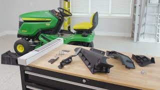 Minnesota Equipment  How to Install Your John Deere X330 Mulch Kit [upl. by Nyrek385]