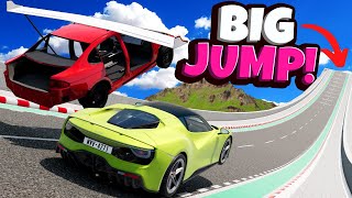 Jumping WEIRD UPGRADED CARS Off a MASSIVE Ramp in BeamNG Drive Mods Multiplayer [upl. by Enihpled]