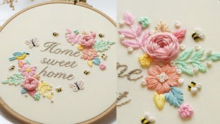 Home sweet home design  New embroidery tutorial [upl. by Kronick]