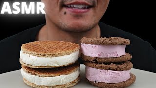 ASMR  StroopWafel Ice Cream Sandwich  Double Chocolate Chip Strawberry Ice Cream The Hangry Mole [upl. by Nosliw183]