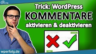 ᐅ WordPress Kommentare deaktivieren amp aktivieren 2024 Simpler Trick  Deutsch  WPerfolgde [upl. by Rubma]