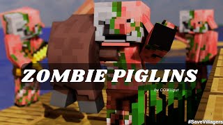 ZOMBIE PIGLINS on MINECRAFT  COMUgur MinecrafAnimation [upl. by Toile19]