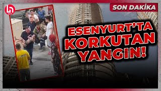 SON DAKİKA Esenyurtta 33 katlı sitede korkutan yangın Mahsur kalanlar var [upl. by Anaeirb]