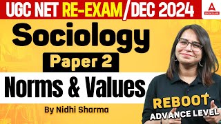 UGC NET Sociology Classes in Hindi  Norms and Values MCQ By Nidhi Maam [upl. by Dhar]