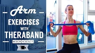 Arms Exercises With Theraband  Lazy Dancer Tips [upl. by Dnalwor109]