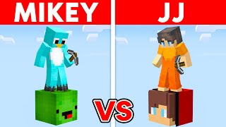 One Mikey Block vs One JJ Block Secure Base Build Challenge Minecraft Maizen [upl. by Retrop946]