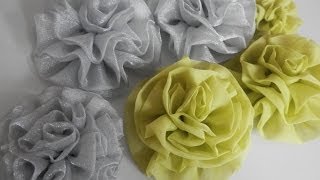 Flor de organza  Tutorial [upl. by Heller417]