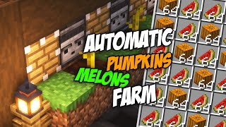 Minecraft Best Pumpkins and Melons Farm Fully Automatic Tutorial 119 [upl. by Mccallum]