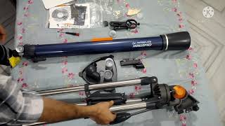 Celestron Astromaster 70AZ telescope unboxing and installation [upl. by Wunder]