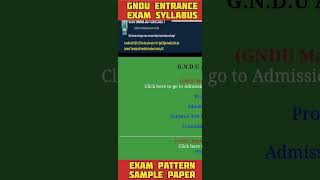 Gndu Entrance Exam 2022 Syllabus  How to Download Gndu Entrance Exam Syllabus  Exam Pattern [upl. by Hanley]