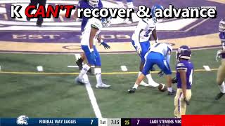 High School Football Officiating  Training Clip 16  Scrimmage Kick Bounces from Behind to Beyond [upl. by Novek]