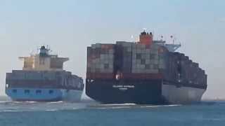 Collision entre deux bateaux porteconteneurs dans le Canal de Suez [upl. by Eenafets974]