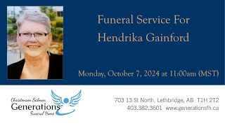 Funeral Service for Hendrika Gainford [upl. by Hallerson]