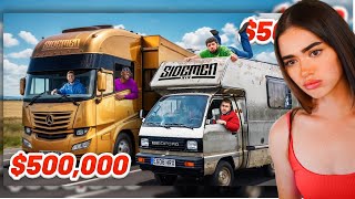 Rose Reacts to SIDEMEN 500000 vs 500 MOBILE HOME ROAD TRIP [upl. by Aissak704]