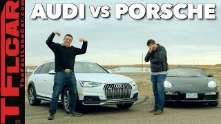 Not Even Close Audi Allroad vs Porsche Boxster Mashup Drag Race [upl. by Leamiba]