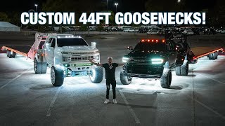 My INSANE Tow Rig Set Ups are Complete Two Custom 44ft Goosenecks [upl. by Inotna]