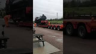 steam being loaded onto large trailer belonging to Reid Frirght [upl. by Kcirdahc464]