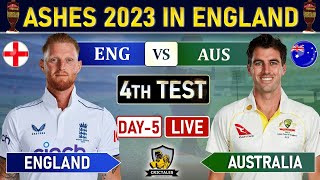 AUSTRALIA vs ENGLAND 4th TEST MATCH LIVE SCORES amp COMMENTARY AUS VS ENG DAY 5 LIVE  THE ASHES [upl. by Becka]