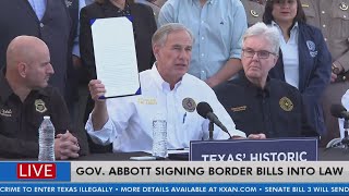 Gov Abbott signs 3 borderrelated bills into law [upl. by Lednic]