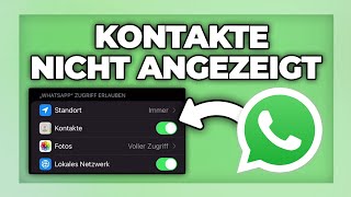 Whatsapp Kontakte werden nicht angezeigt  Tutorial [upl. by Trisha83]