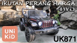 REVIEW MOBIL AKI UNIKID UK871 JEEP RUBICON  IKUTAN PERANG HARGA [upl. by Aiotal]