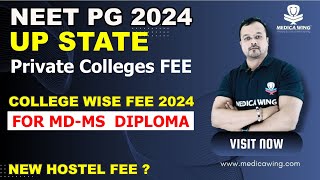 NEET PG 2024 Private Medical College Fee in Uttar Pradesh  UP MD MS Fee in Private colleges 202425 [upl. by Shurwood]