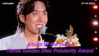 Album of the year amp Tiktok Golden Disc Polularity Award  BTS ♡ GDAinBKK [upl. by Idolla]