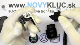 Demontáž auto kľuč VW SKODA SEAT AUDI vyskakovací  How to disassembly car key [upl. by Hbahsur]