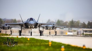 Footagequot VMFA242s F35Bs Land at Gwangju Air Base [upl. by Akenna]