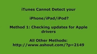 Method 1 iTunes Cannot Detect your Apple Devices iphone ipod ipad [upl. by Cynde731]