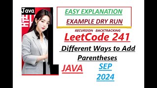 Different Ways to Add Parentheses  Leetcode 241  Backtracking  Recursion  Java  Developer Coder [upl. by Irac]