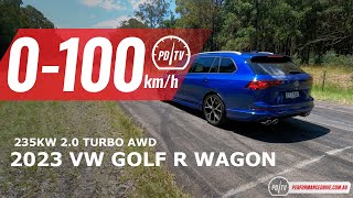 2023 Volkswagen Golf R wagon 0100kmh amp engine sound [upl. by Raviv]