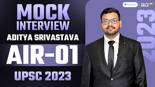 ADITYA SRIVASTAVA Rank 1 IAS  UPSC 2023  UPSC 2023 Mock Interview  IAS Topper [upl. by Digirb]