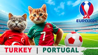 FELINE SHOWDOWN KITTENS IN EURO CUP FOOTBALL 2024 PORTUGAL VS TURKEY [upl. by Shane]