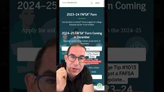 FAFSA UPDATE 202425  Financial aid update for all students college [upl. by Ahsinhoj]