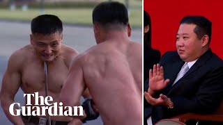 North Korean leader watches extreme martial arts performance [upl. by Kleon525]