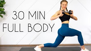 30 min FULL BODY STRENGTH Workout with Weights [upl. by Adahsar894]