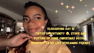 Vlogsgiving Day 10 Major TikTok Opportunity 😮 store trip  and putting up my Christmas curtain [upl. by Idolem]