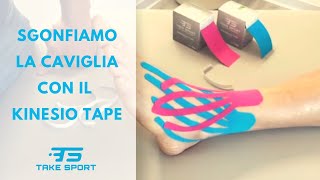 FINALMENTE il kinesio tape per sgonfiare la caviglia dopo una distorsione Taping colorato a strisce [upl. by Hairaza]