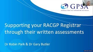 Supporting your RACGP registrar to assessment success [upl. by Notlrak472]