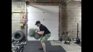 Football Lineman Training  Explosive Sandbag Exercise [upl. by Roshelle]