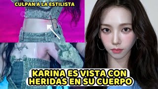 KARINA ES VISTA CON HERIDAS EN SU CUERPO LO QUE PROVOCA CRITICAS HACÍA LOS ESTILISTAS DE AESPA [upl. by Gardener864]