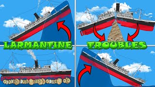 THE LARMARTINE SHIP SUFFERS VARIOUS CRASHES IN THE Floating Sandbox [upl. by Fanchette]