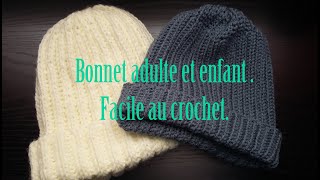 DIY  Bonnet Au Crochet  Adulte et enfant [upl. by Tamsky283]