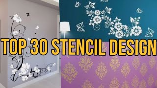 stencil new stencil design wall decor wall stencil design  wall painting texture design [upl. by Aleece]