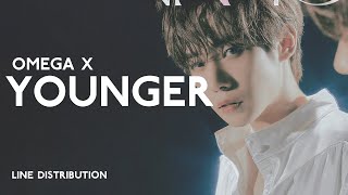 OMEGA X  YOUNGER  Line Distribution [upl. by Ahsinac249]