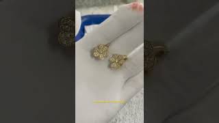 Custom Made Van Cleef Arpels Frivole Earrings 18K Real Gold Pave With Diamonds [upl. by Eillit]